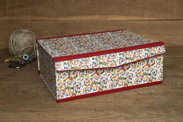 Luxusbox feines Papier Leinen rot Manufaktur